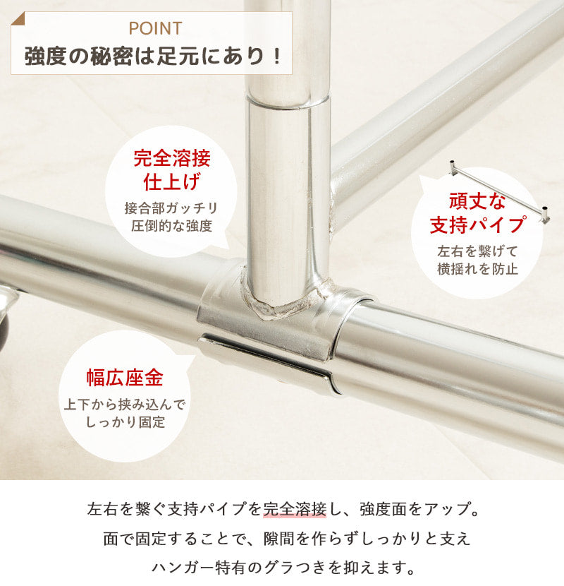 ハンガーラック キャスター付き ph-p120